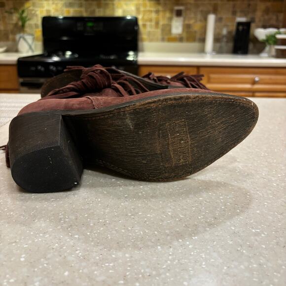 Independent Boot Co 6.5C Brown Leather Tassel Cowgirl Western Suede Booties*READ - Picture 12 of 12